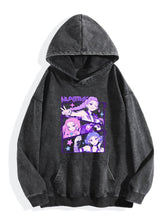 Pop Huntrix Girls Group Vintage Washed Hoodie Anime Graphic Sweatshirt