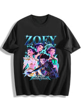 Zoey Pop Demon Hunters Vintage Group Portrait Oversized T Shirt Anime Tee
