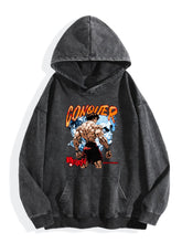 Baki Hanma Vintage Washed Hoodie Anime Sweatshirt