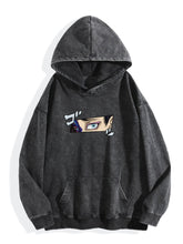 Demon Slayer Akaza Vintage Washed Hoodie Anime Sweatshirt