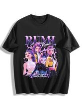 Pop Demon Hunters Vintage Group Portrait Oversized T Shirt Anime Tee