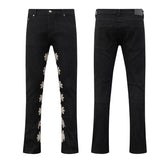 LOSTSHDWS Logo Patchwork Embroidered Slim Fit Unisex Jeans