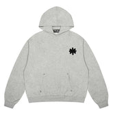 LOSTSHDWS Sunflower Embroidered Solid Color Loose Unisex Hoodie