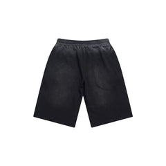 LOSTSHDWS Skull Print Distressed Rivet Loose Unisex Cotton Five‑Quarter Shorts