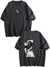 Jujutsu Kaisen Vintage Washed Double Sided Print Oversized T Shirt Anime Tee