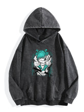 Jujutsu Kaisen Anime Character Vintage Washed Hoodie Sweatshirt