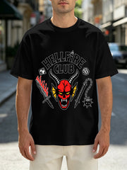 Hellfire Club Retro Devil Graphic Oversized T-Shirt