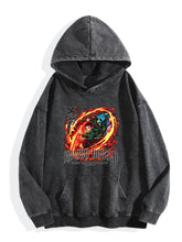 Demon Slayer Tanjiro Vintage Washed Hoodie Anime Sweatshirt