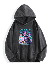 Pop Huntrix Demon Hunters Zoey Vintage Washed Hoodie