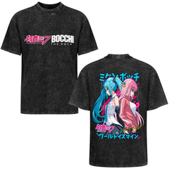 Miku Bocchi Cyan Pink Tee