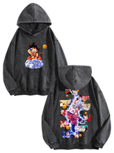 Dragon Ball Goku Vintage Washed Hoodie Anime Sweatshirt