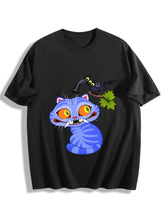 Pop Demon Hunters Cheshire Cat Cartoon Graphic Oversized T Shirt Alice Tee