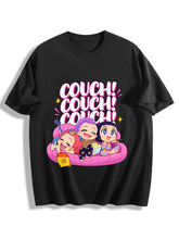 Pop Demon Hunters Huntrix Couch Chibi Character Oversized T Shirt Anime Tee