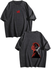 Demon Slayer Vintage Washed Double Sided Print Oversized T Shirt Anime Tee