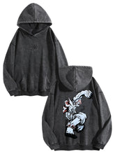 Demon Slayer Vintage Washed Hoodie Anime Sweatshirt