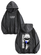 Jujutsu Kaisen Gojo Satoru Vintage Washed Hoodie Anime Sweatshirt