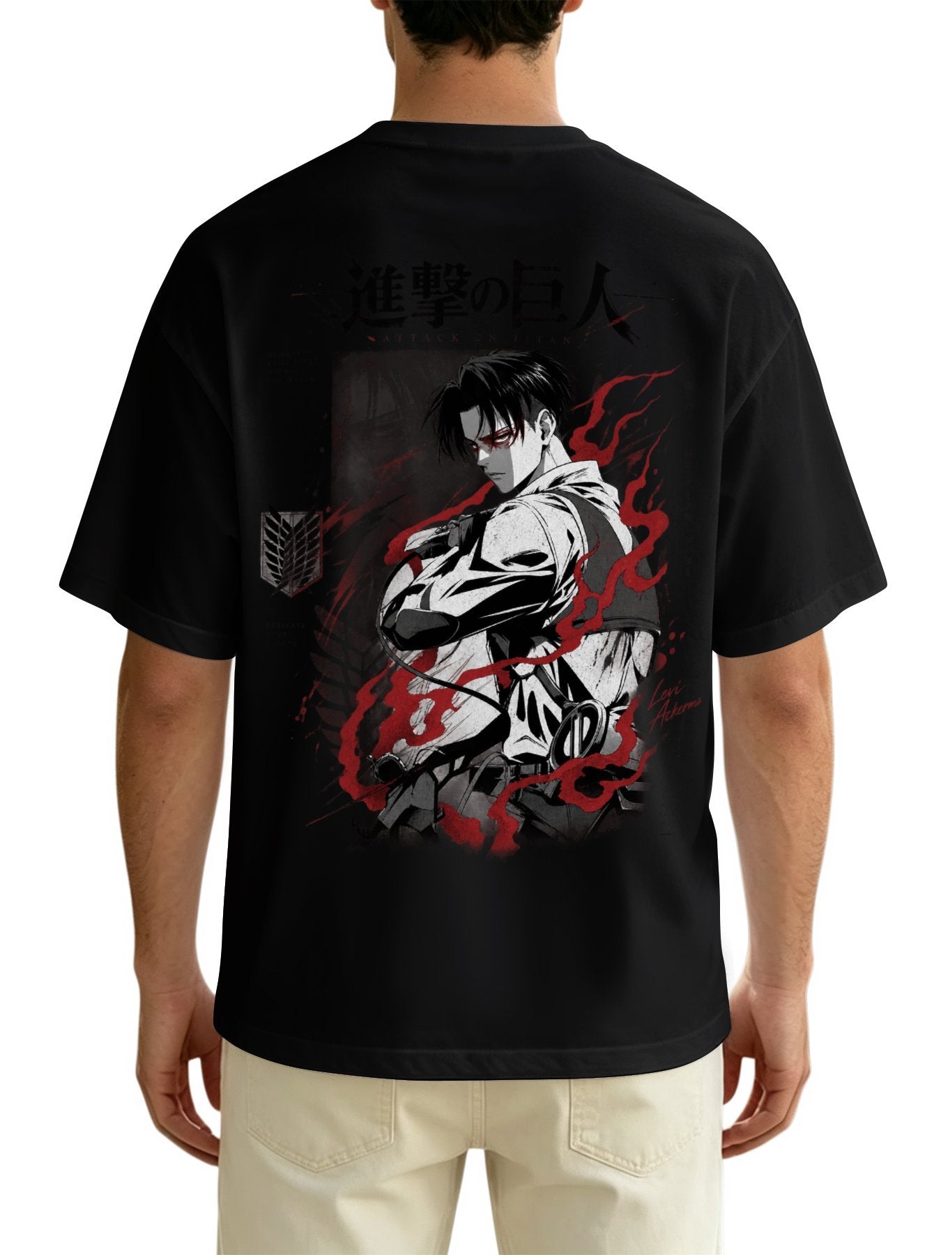 Levi Ackerman Black Anime Tee