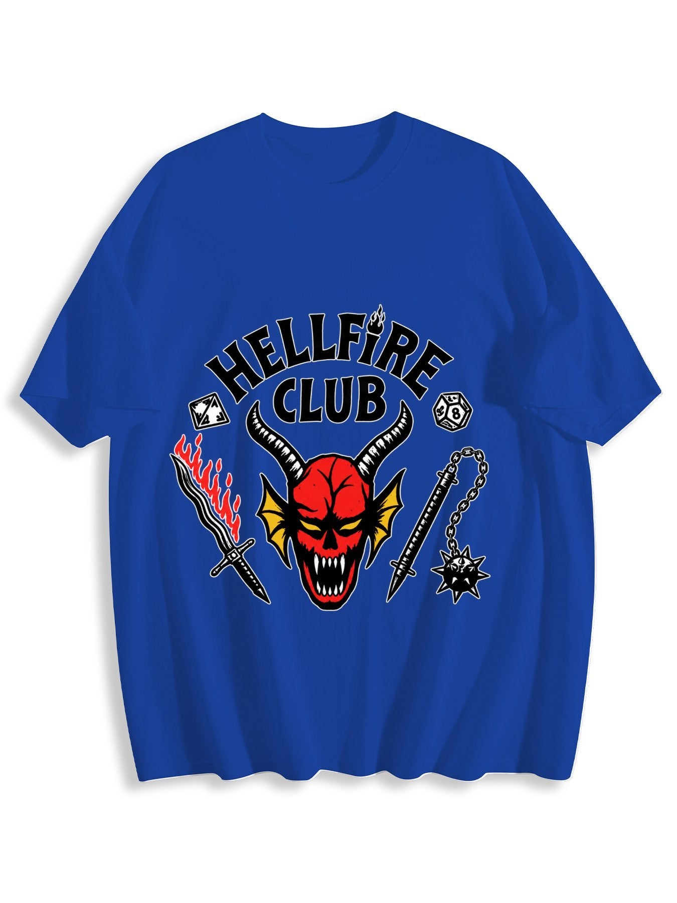 Hellfire Club Retro Devil Graphic Oversized T-Shirt