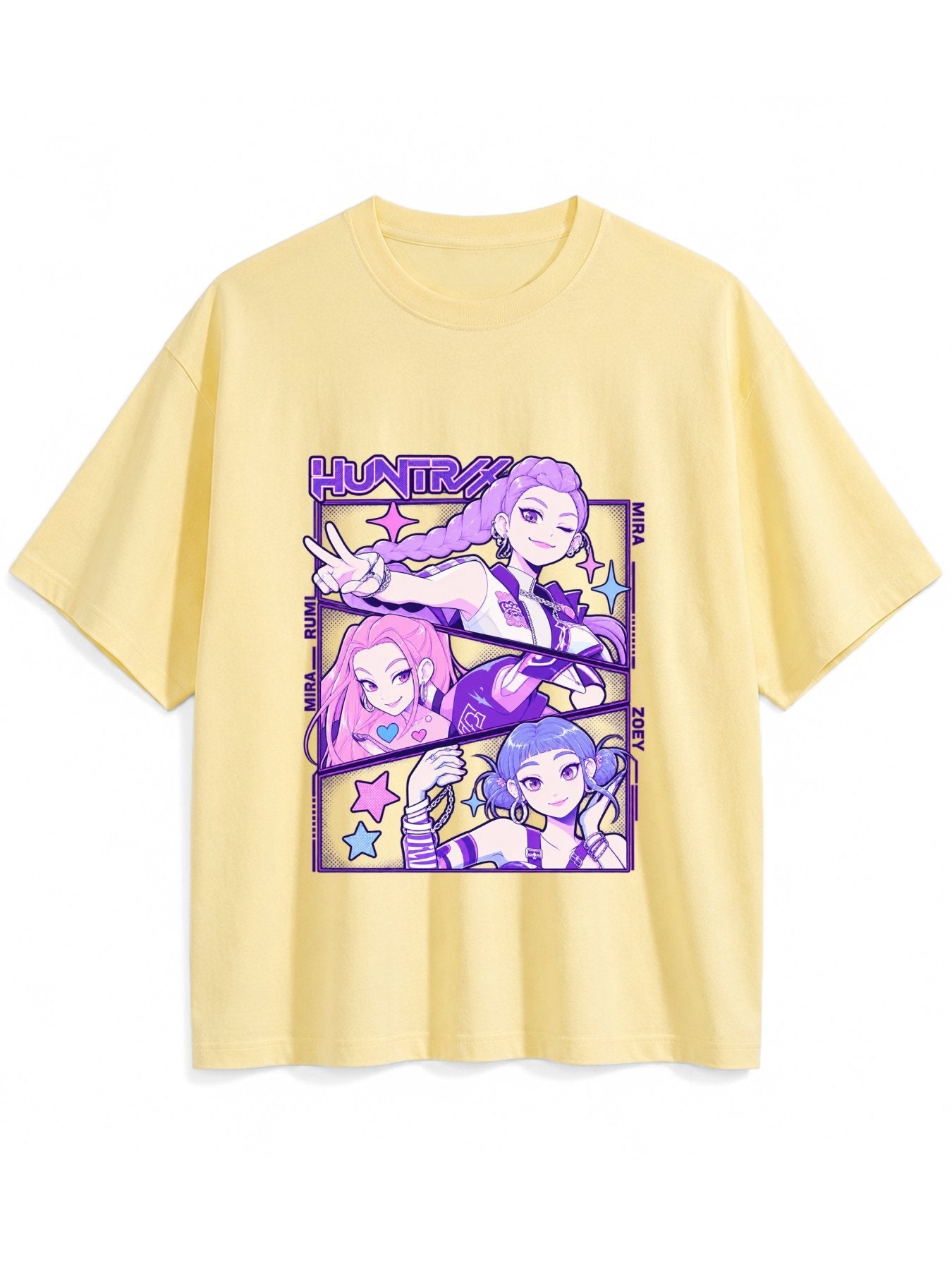Huntrix Purple Panel Group Oversized T-Shirt