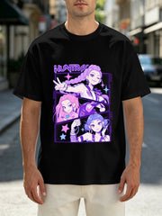 Huntrix Purple Panel Group Oversized T-Shirt