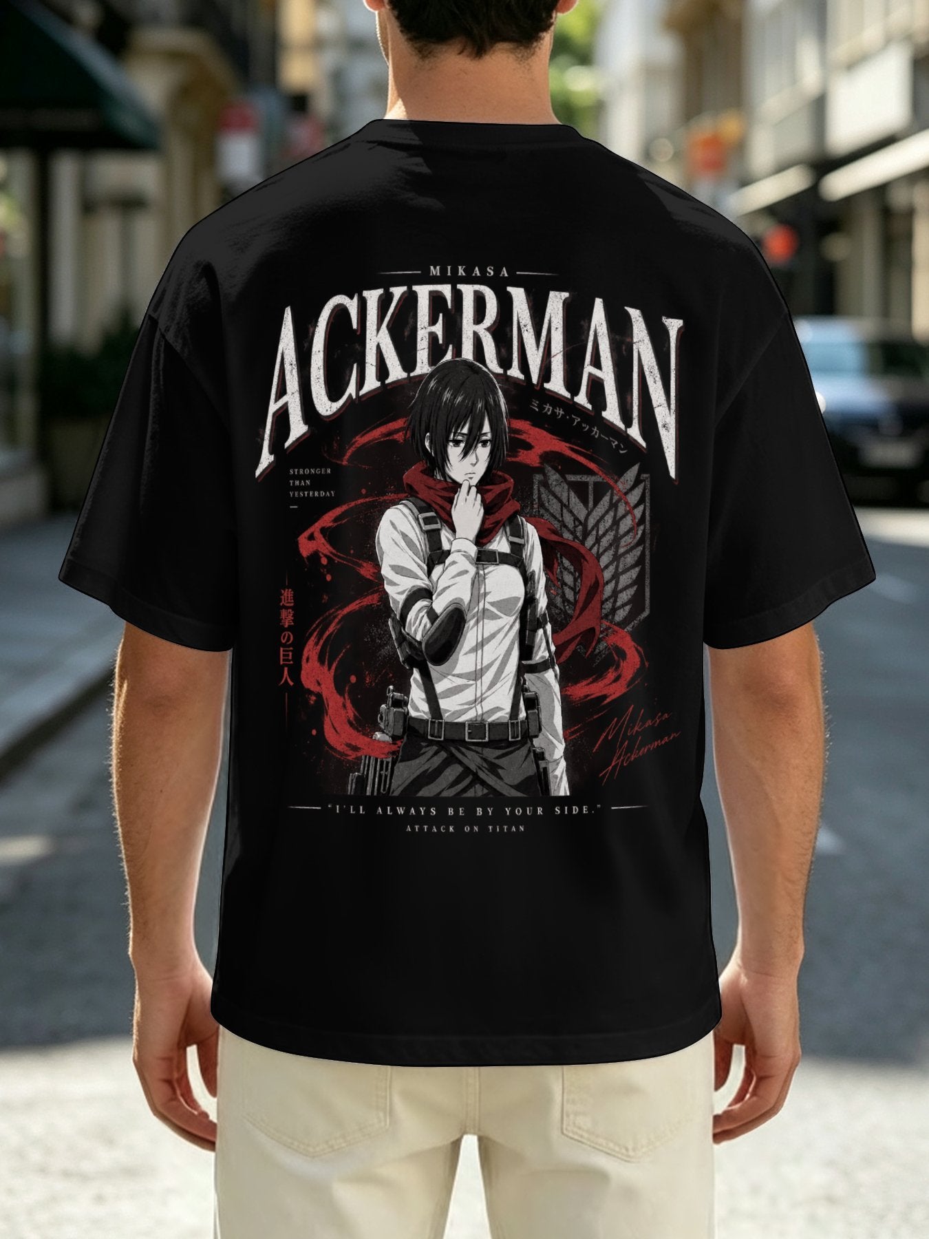 Mikasa Ackerman Black Anime Tee