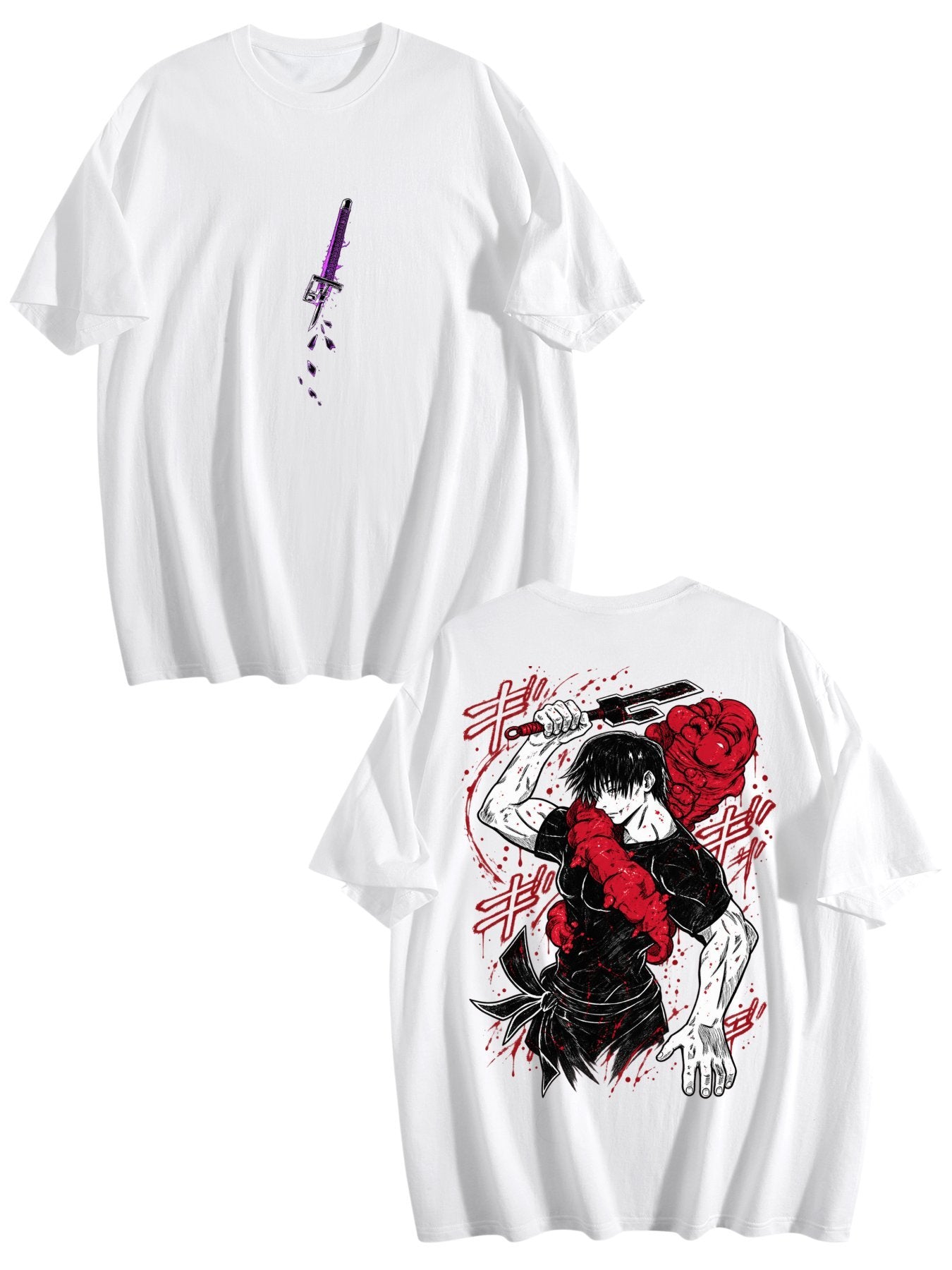 Toji Fushiguro Red Accent Black Anime Tee