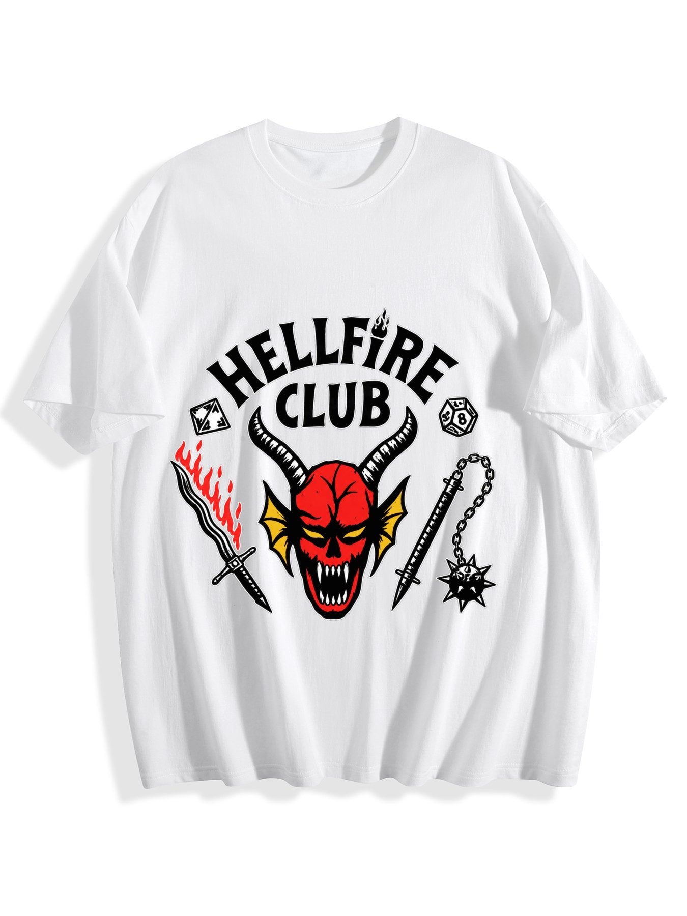 Hellfire Club Retro Devil Graphic Oversized T-Shirt