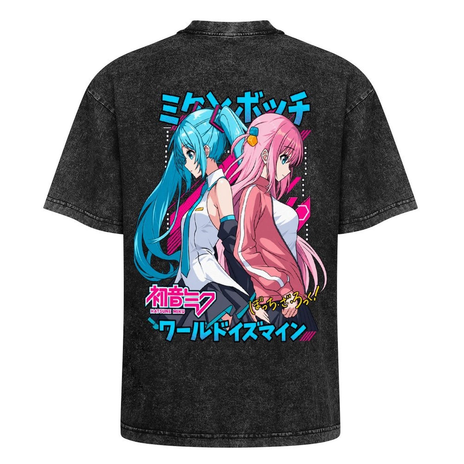 Miku Bocchi Cyan Pink Tee