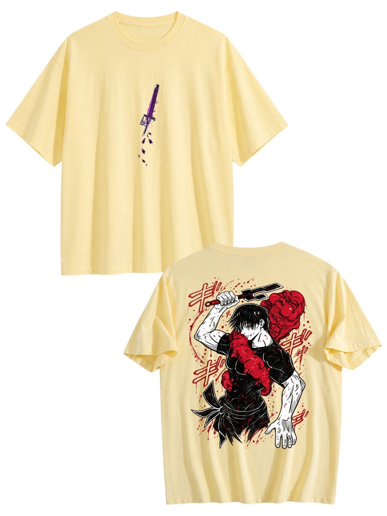 Toji Fushiguro Red Accent Black Anime Tee