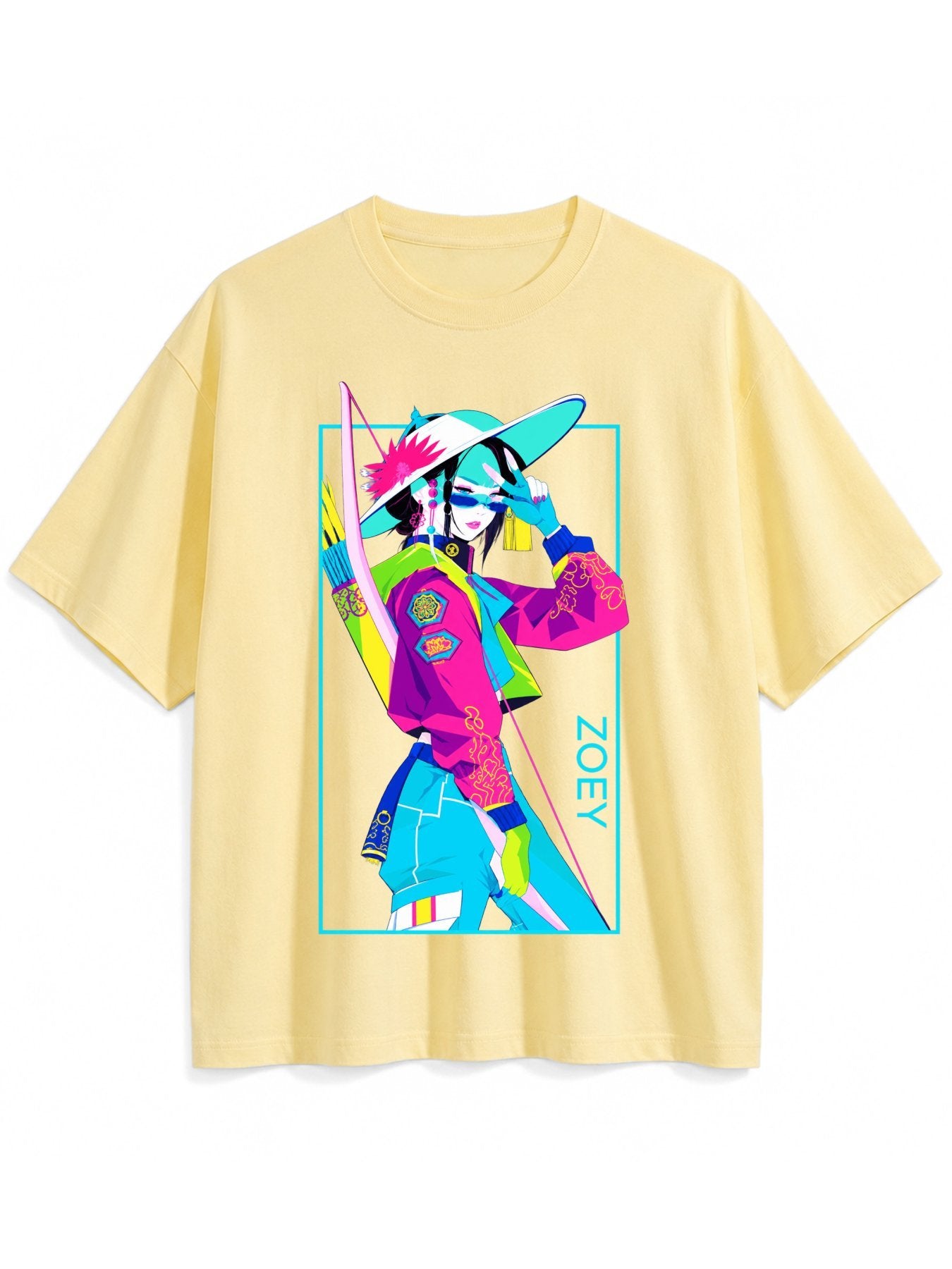Zoey Neon Pop Art Oversized T-Shirt