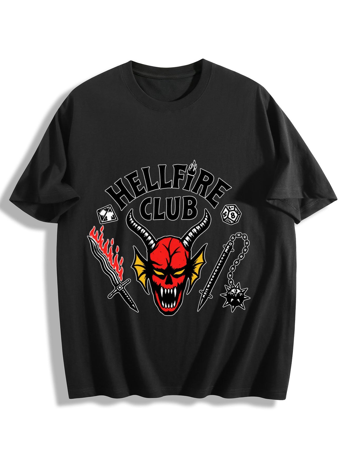 Hellfire Club Retro Devil Graphic Oversized T-Shirt