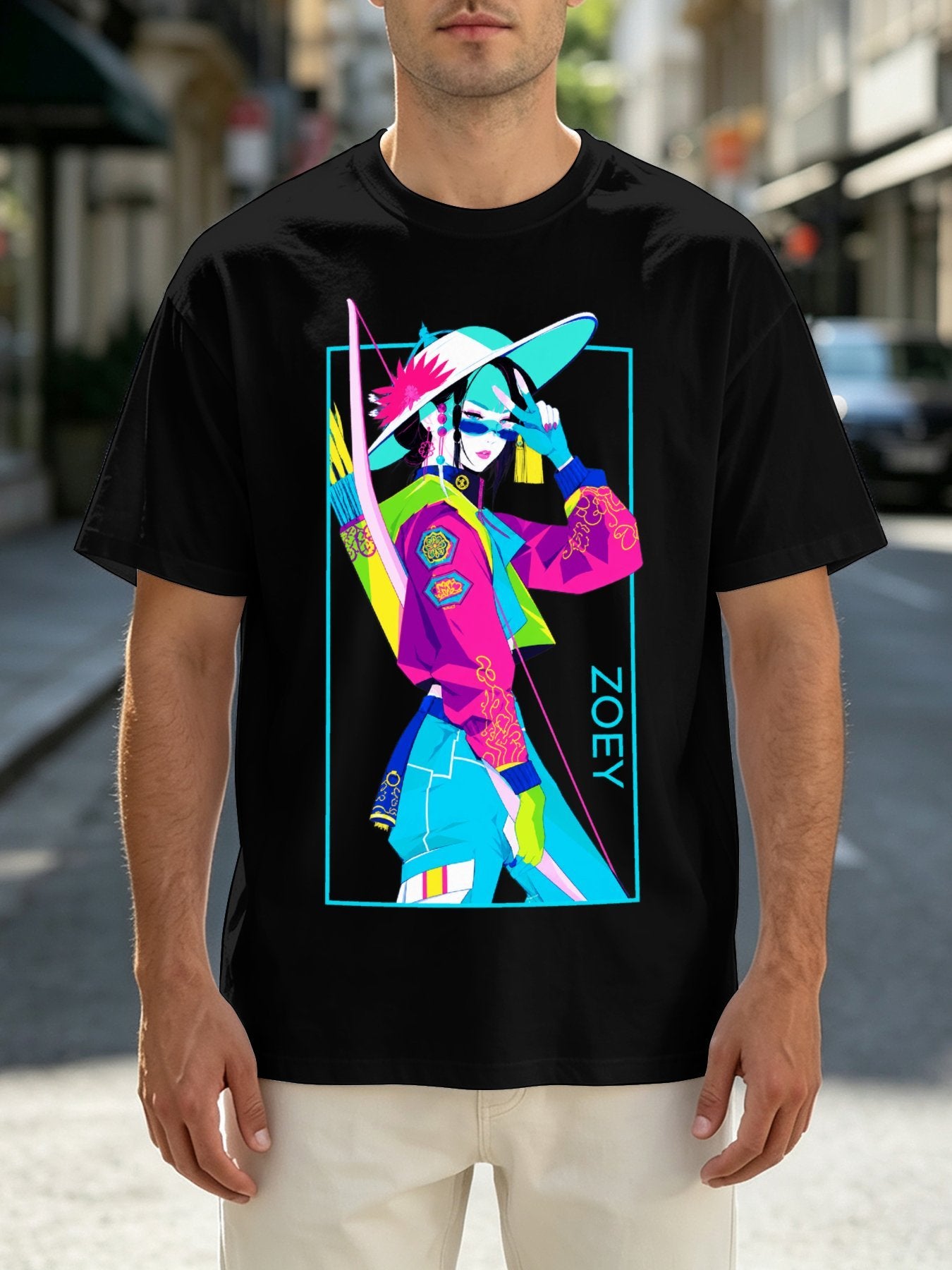 Zoey Neon Pop Art Oversized T-Shirt
