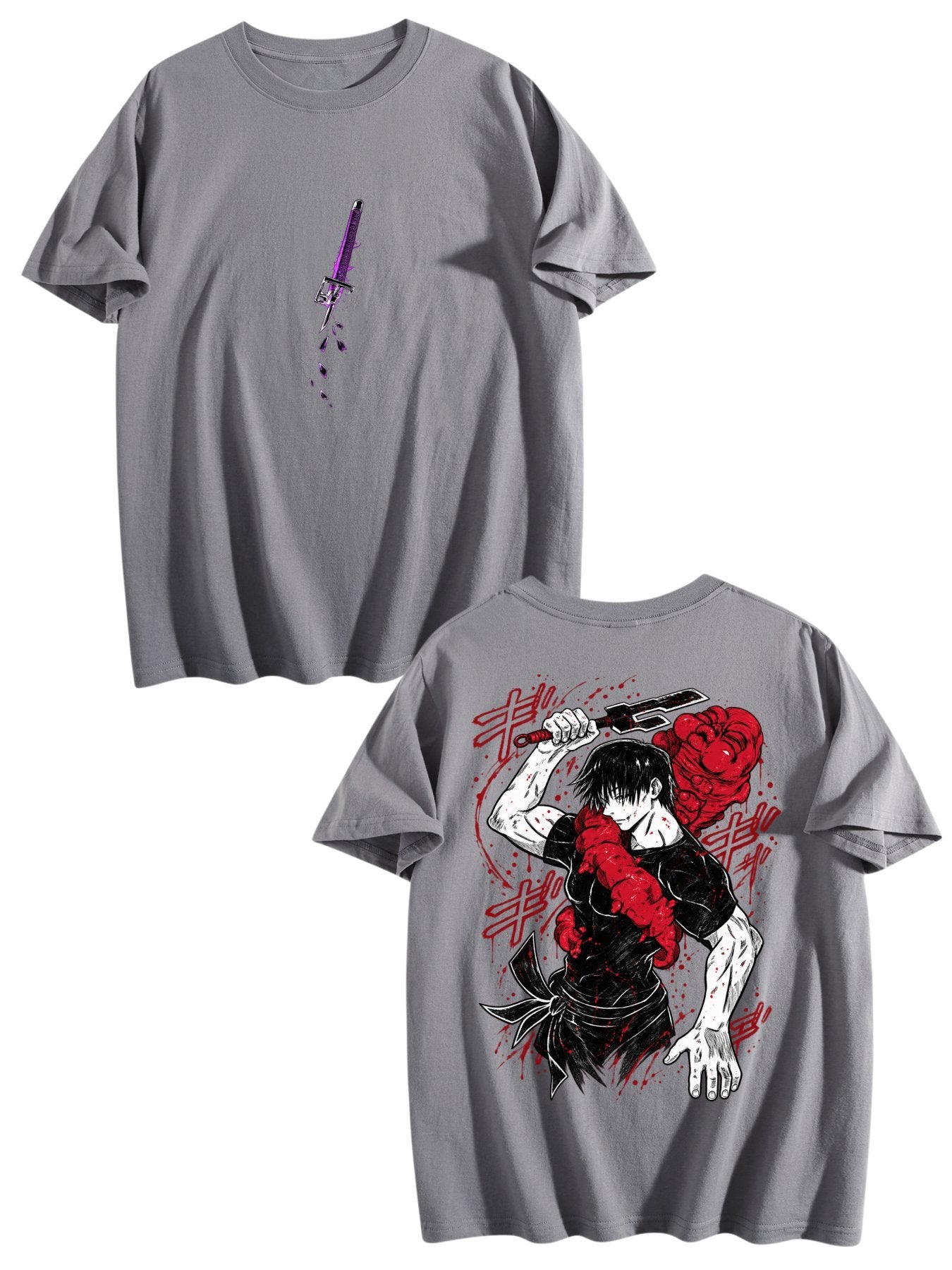 Toji Fushiguro Red Accent Black Anime Tee