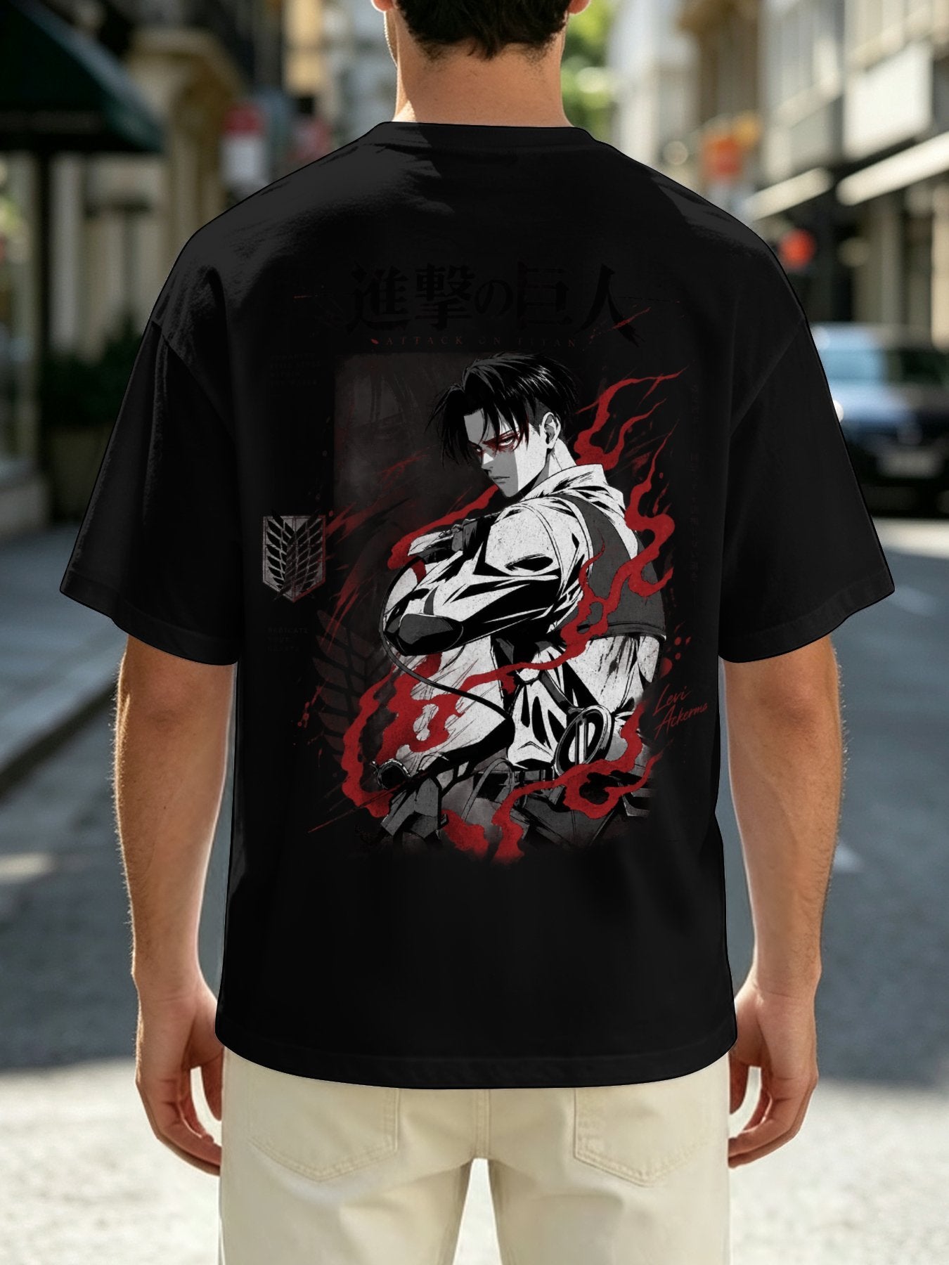 Levi Ackerman Black Anime Tee