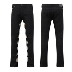 LOSTSHDWS Logo Patchwork Embroidered Slim Fit Unisex Jeans