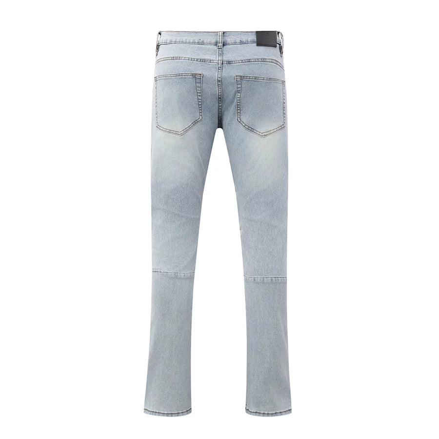 LOSTSHDWS Logo Patchwork Embroidered Slim Fit Unisex Jeans