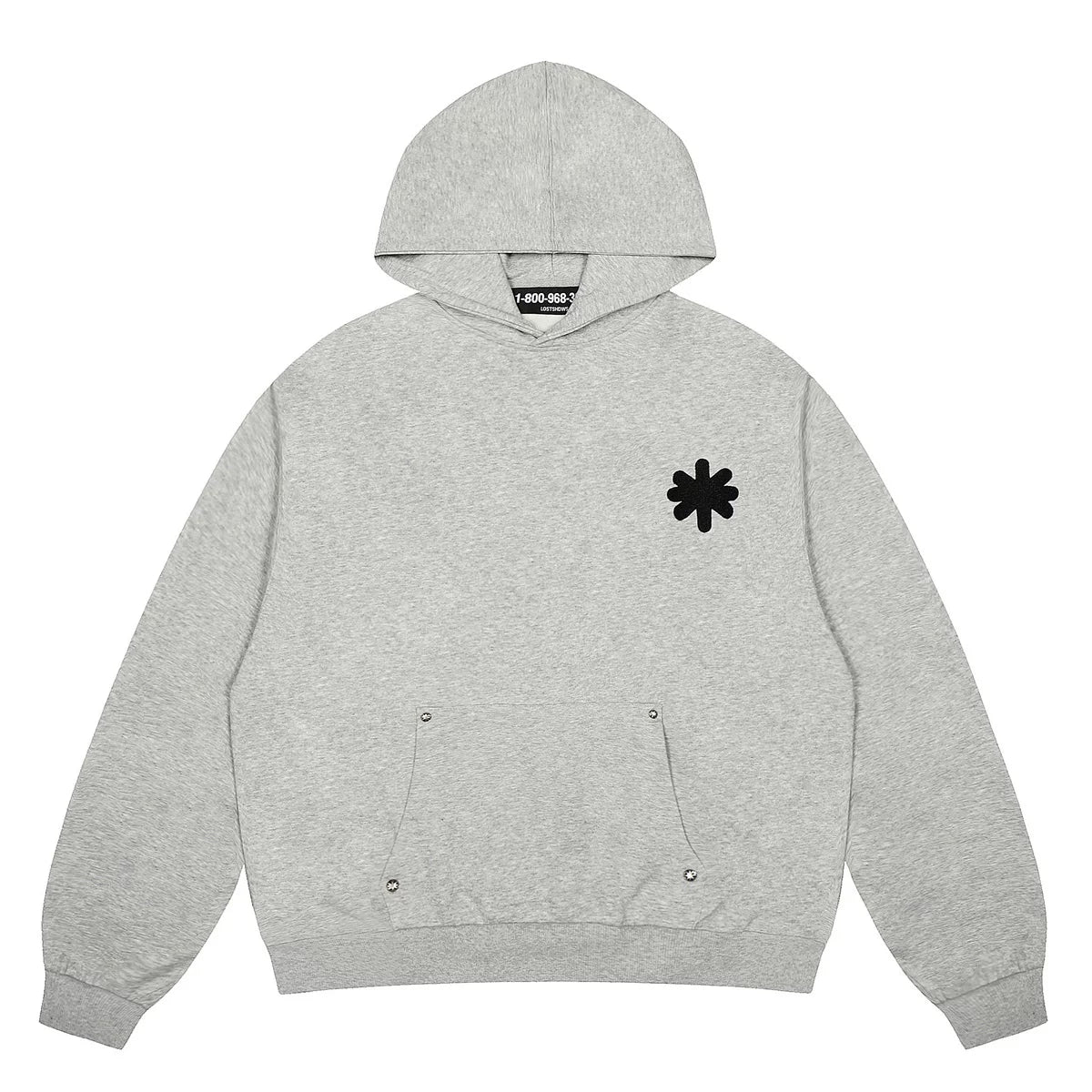 LOSTSHDWS Sunflower Embroidered Solid Color Loose Unisex Hoodie