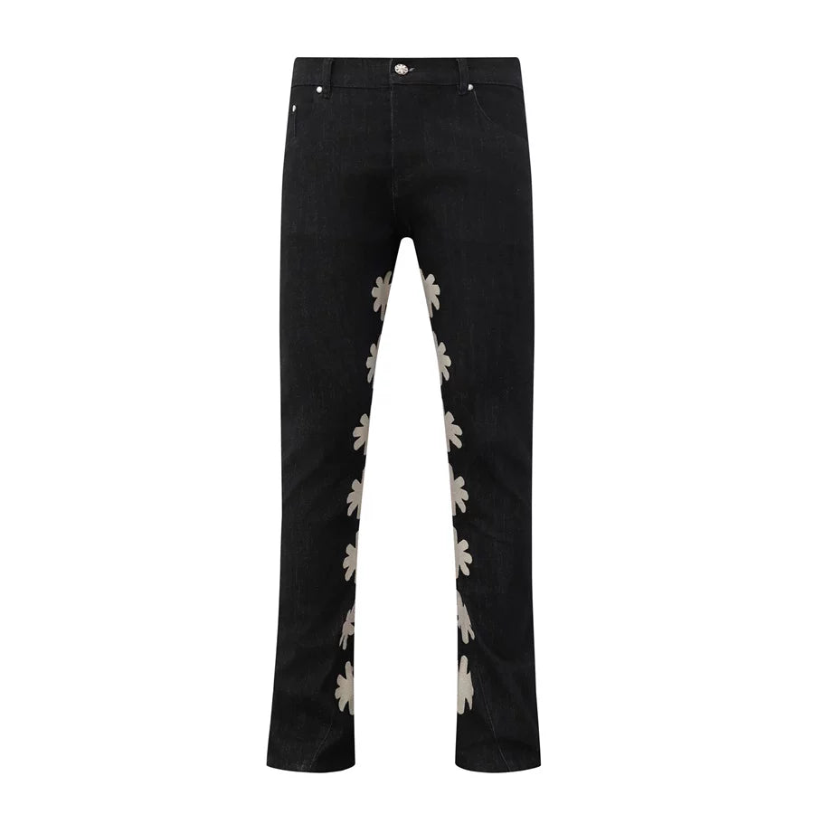 LOSTSHDWS Logo Patchwork Embroidered Slim Fit Unisex Jeans