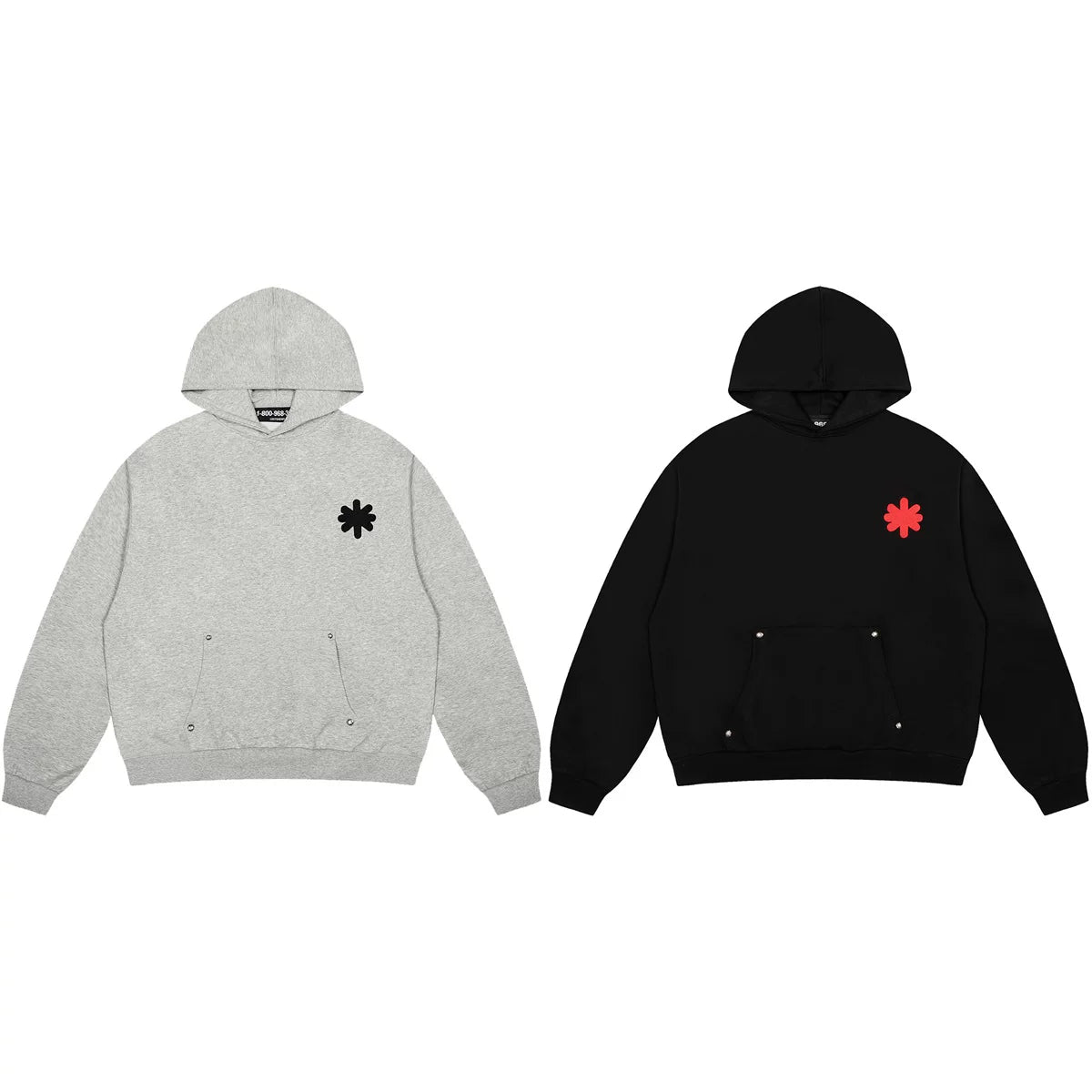 LOSTSHDWS Sunflower Embroidered Solid Color Loose Unisex Hoodie