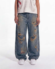 Vale Forever Iced Out Denim Pants Blue