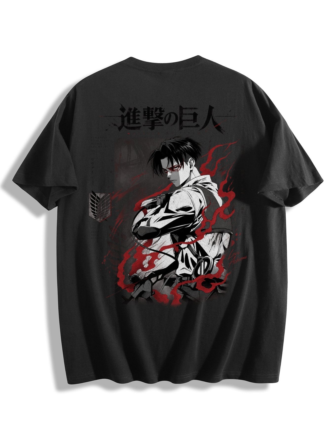 Levi Ackerman Black Anime Tee