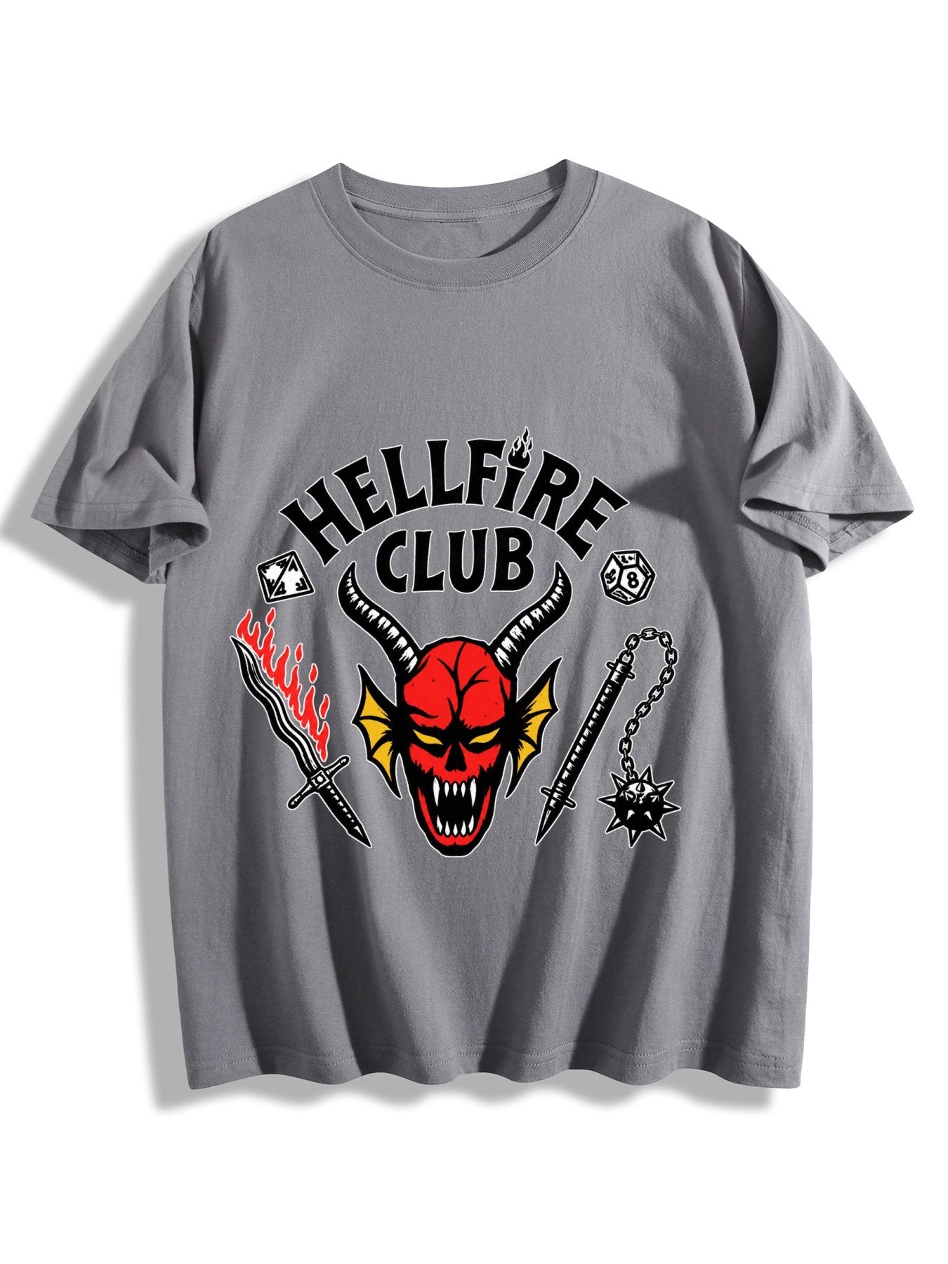 Hellfire Club Retro Devil Graphic Oversized T-Shirt