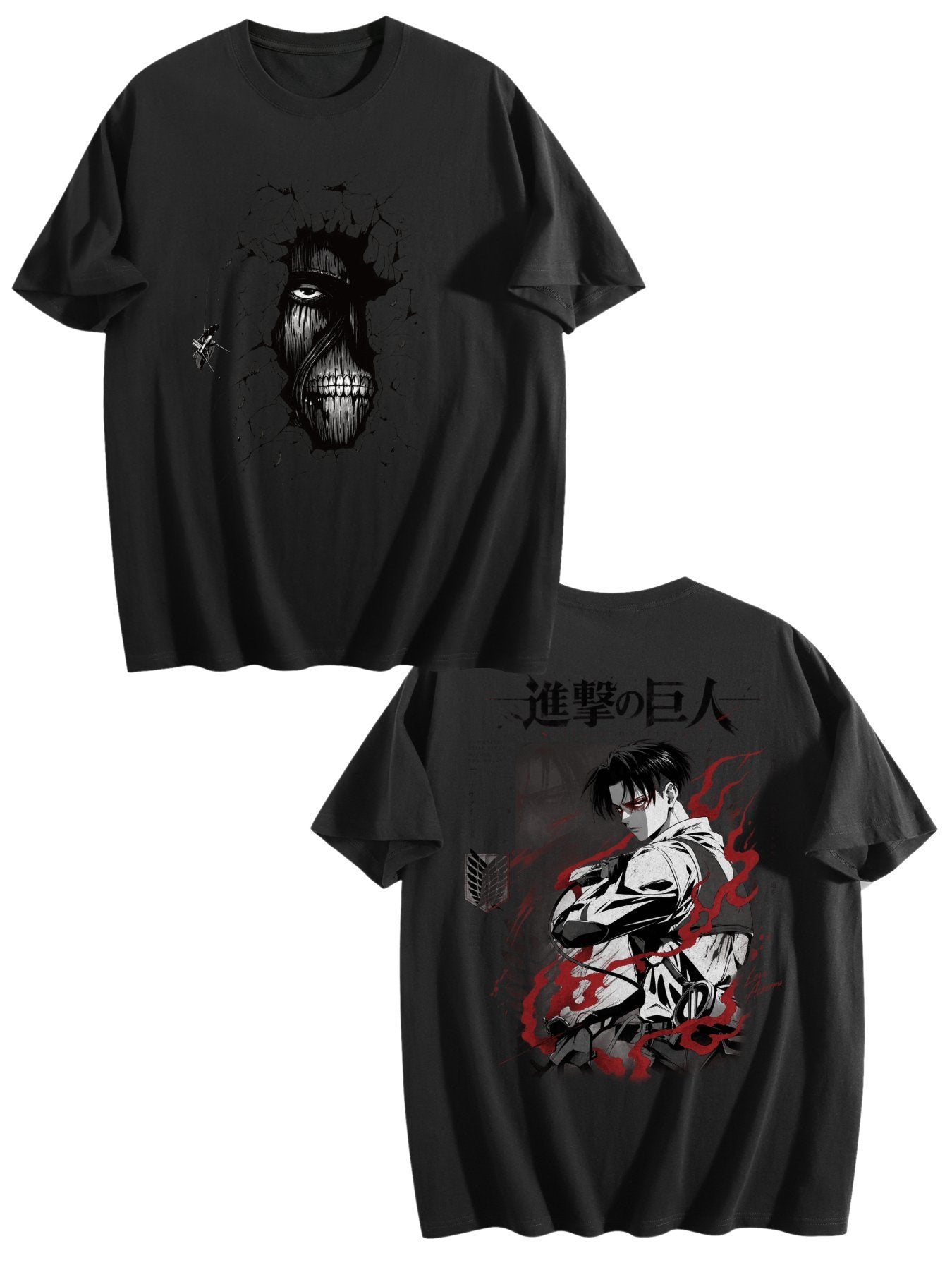 Levi Ackerman Black Anime Tee