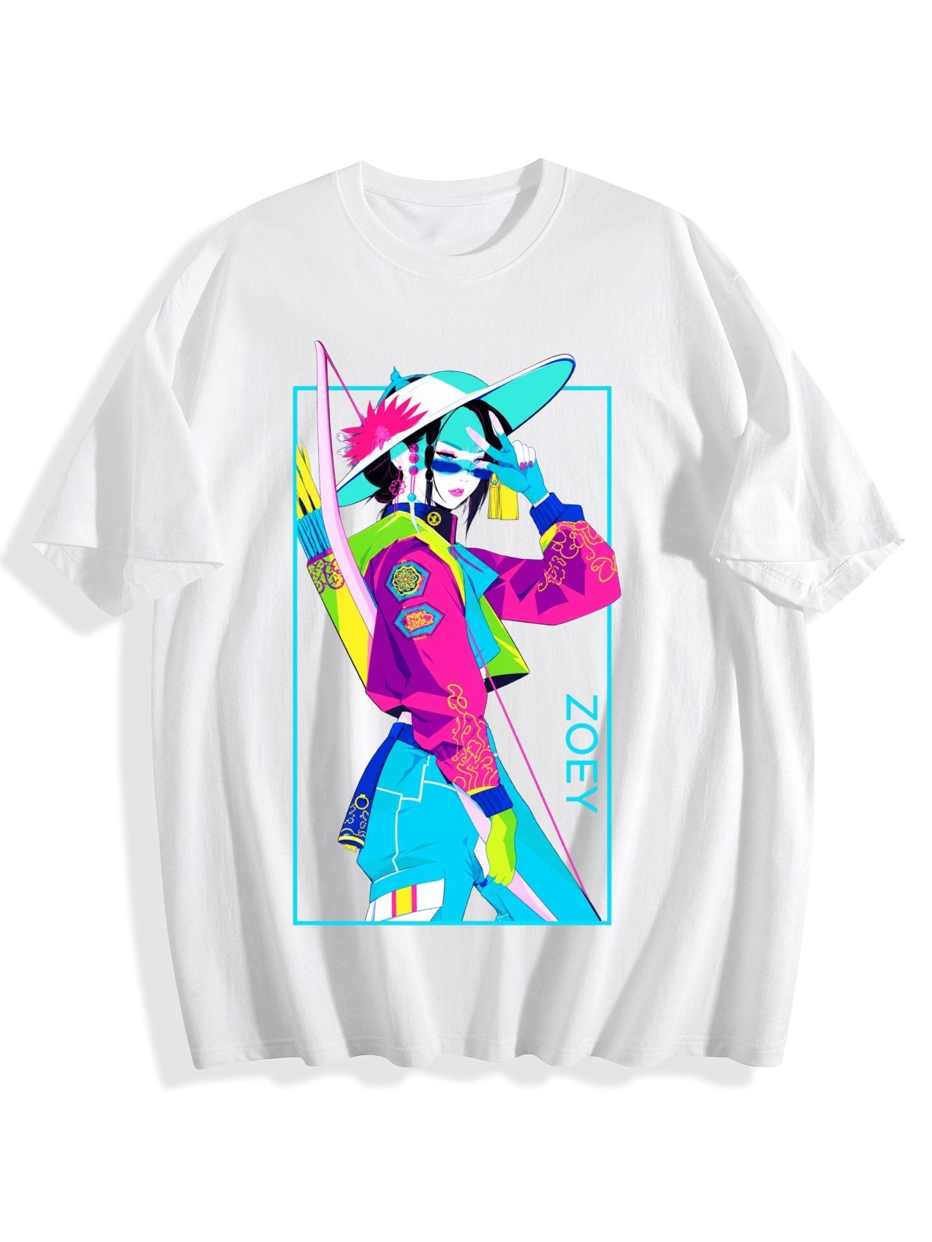 Zoey Neon Pop Art Oversized T-Shirt