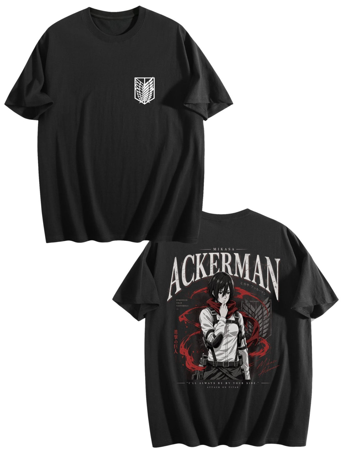 Mikasa Ackerman Black Anime Tee