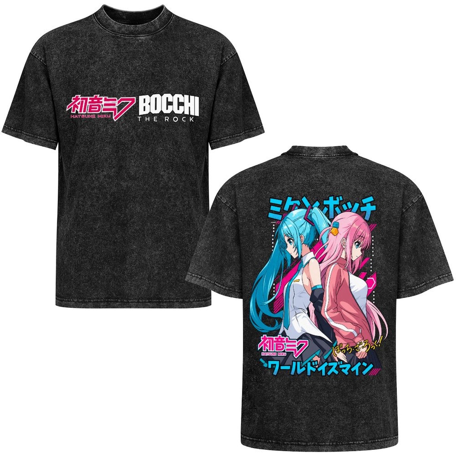 Miku Bocchi Cyan Pink Tee