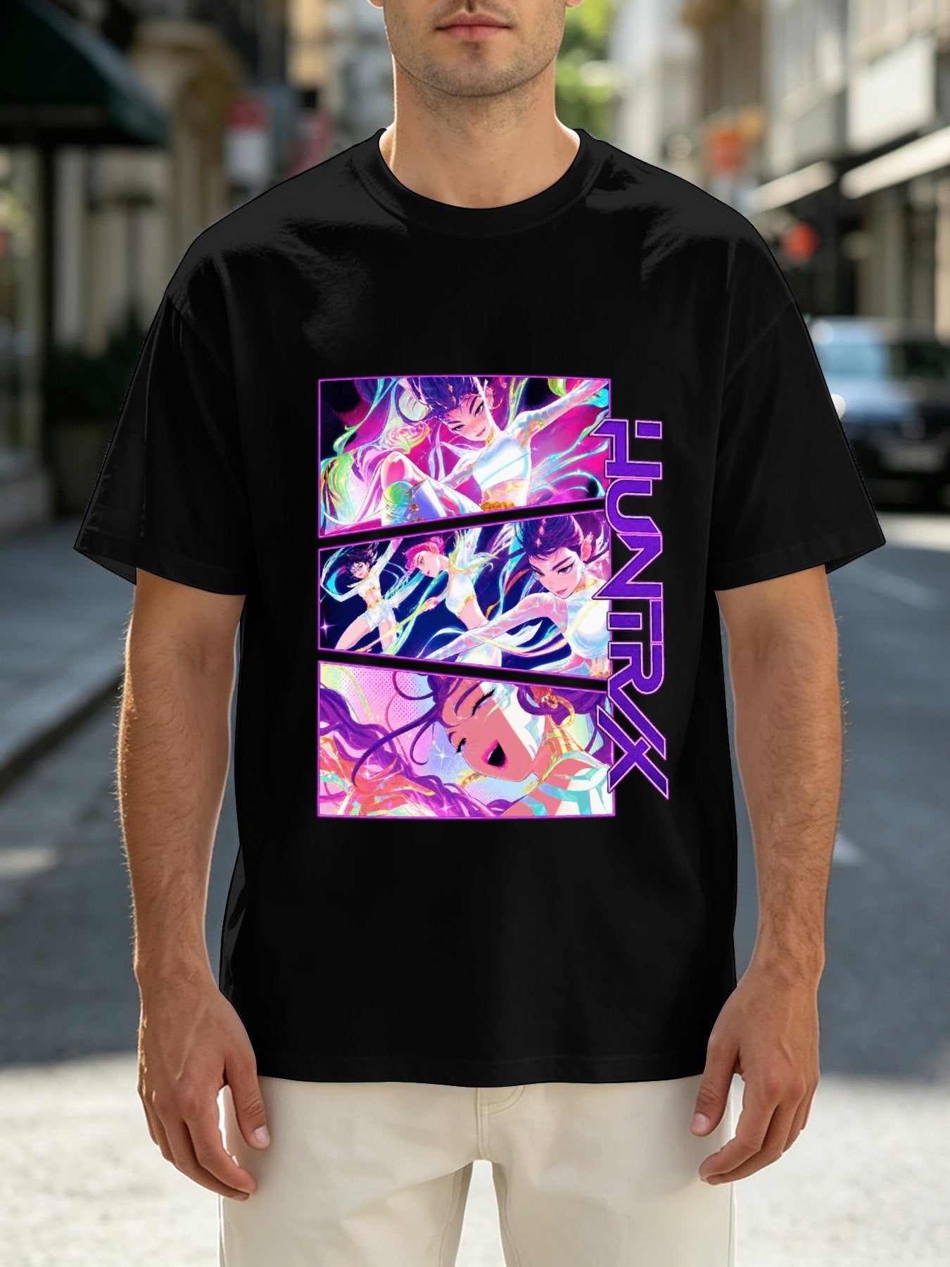 Huntrix Neon Split Panel Oversized T-Shirt