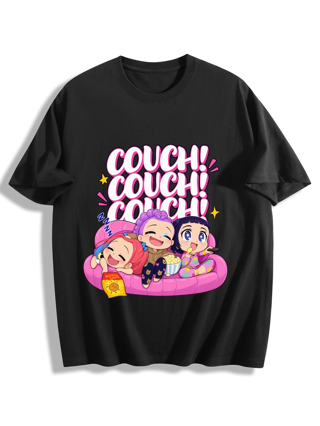 Huntrix Couch Chibi Character Oversized T-Shirt