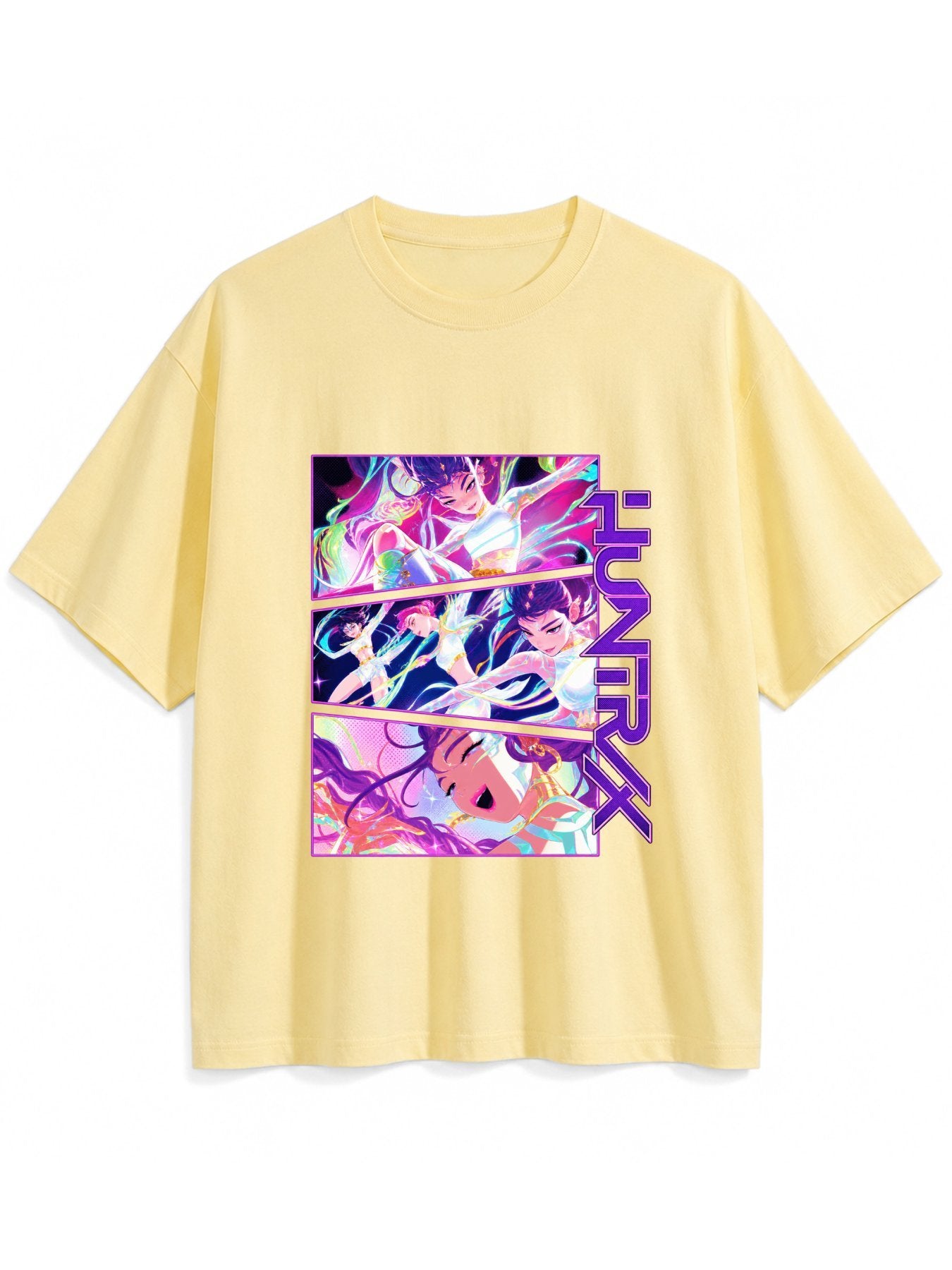 Huntrix Neon Split Panel Oversized T-Shirt