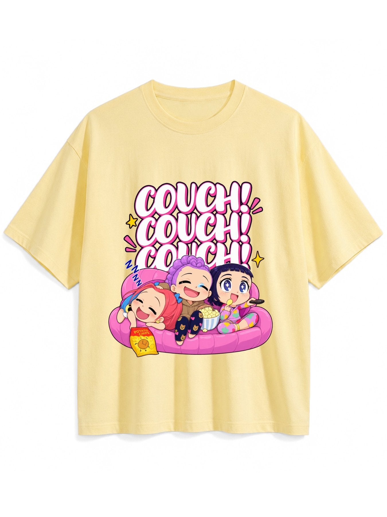 Huntrix Couch Chibi Character Oversized T-Shirt